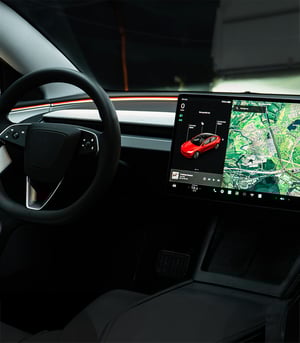 Modèle rouge Tesla Model 3 Highland Mockup