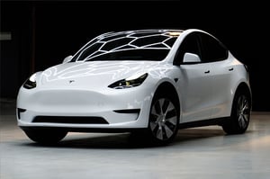 Tesla Model Y White 2023 side